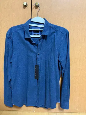 SISLEY 네이비 도트 무늬 긴팔 셔츠