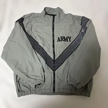US ARMY 로고 그레이 밀리터리 자켓 트레이닝 의류 구제 의류