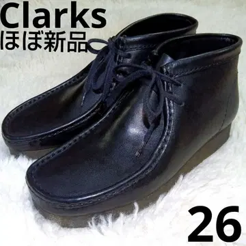 거의 새상품 Clarks 왈라비 부츠 가죽 블랙 26cm