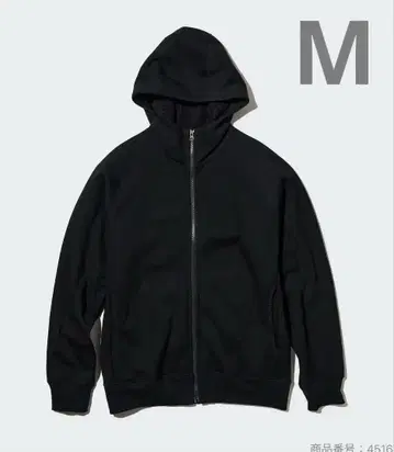 히트텍 포 맨투맨 풀 집업 후드티 M BLACK