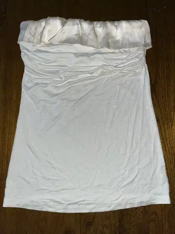 bebe 화이트 실크 트리밍 베어탑 H