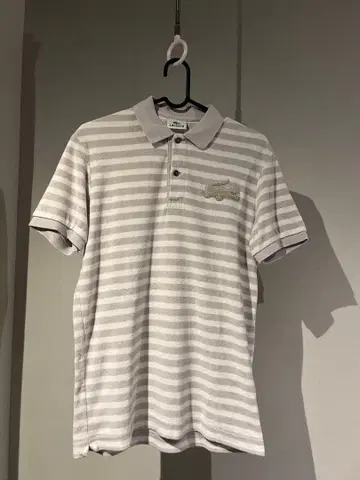 스트라이프 피케 셔츠 그레이 라코스테