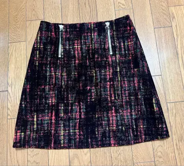 장 폴 고티에 청바지 라인 미니 스커트 블랙 레드 계열 새상품급 JPG