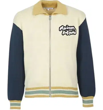 메종 키츠네 집업 가디건 아이보리/네이비