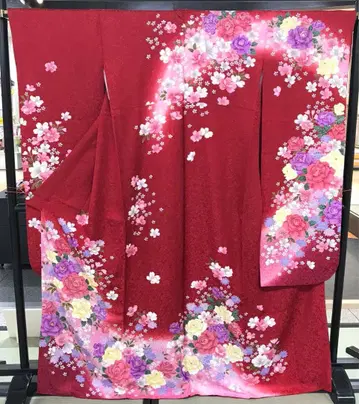 약간 하자 있음 순수 실크 후리소데 재단 완료 리메이크-B