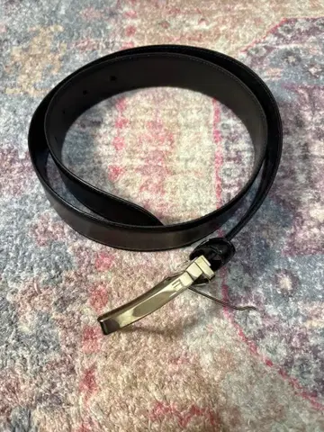 dunhill 블랙 메탈 버클 벨트