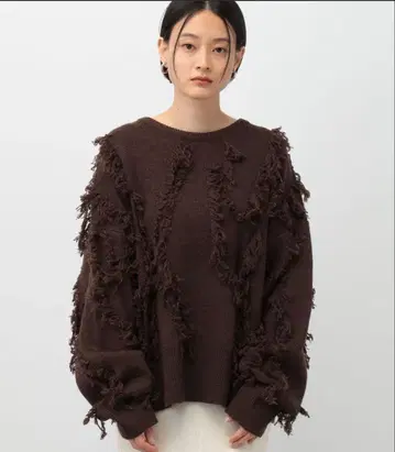 프린지 니트 풀오버