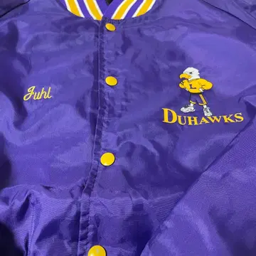 DUHAWKS 농구 바시티 자켓 보라색