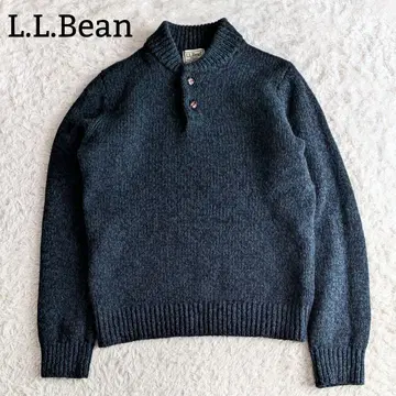L.L.Bean 모크넥 숄카라 하프 버튼 스웨터 네이비 S
