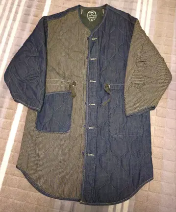 [ 새상품급 ] 라임 잉크 리버서블 충전솜 데님 코트