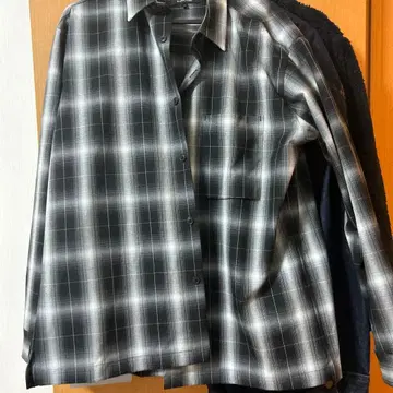 GLOBAL WORK 체크 무늬 긴팔 셔츠 L 사이즈