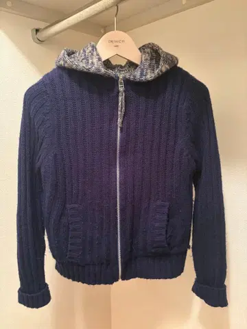 니트 후드티 후디 스웨터 네이비 y2k