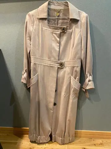 베이지 롱 원피스 트렌치코트