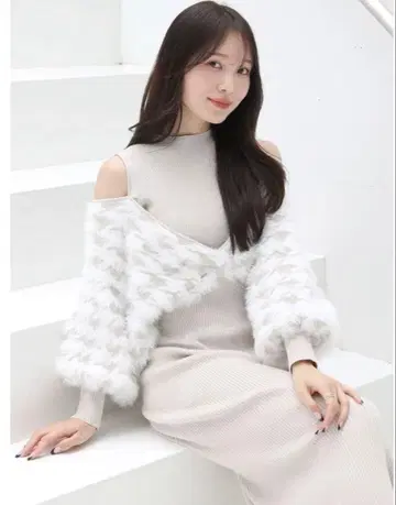 머큐리 듀오 : 2way 자카드 도킹 가디건 : 니트 원피스