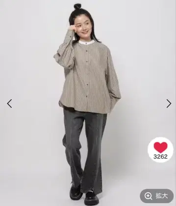 머서 카라 2WAY 셔츠 브라운 니코앤드