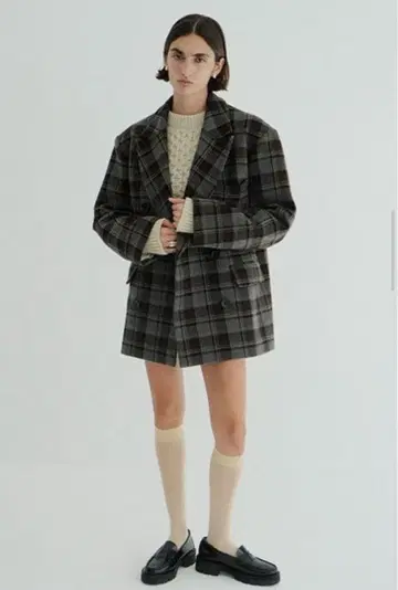 CLANE OVER SHOULDER PEAKED LAPEL COAT