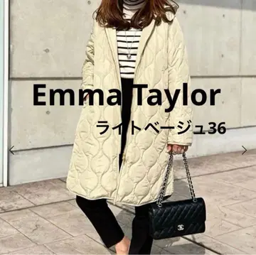 새상품급 Emma Taylor 에마 테일러 퀼팅 후드 코트 베이지