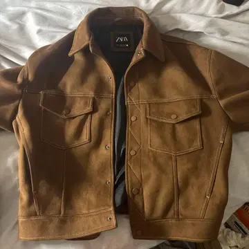 ZARA 브라운 스웨이드풍 자켓 M
