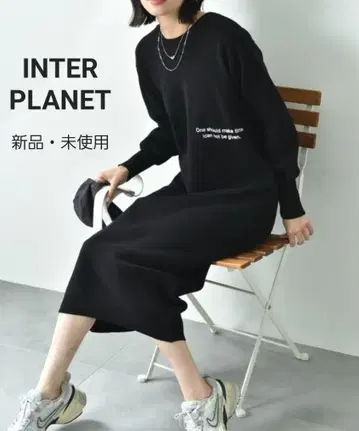 [택 포함 새상품] INTERPLANET 플로키 로고 프린트 원피스