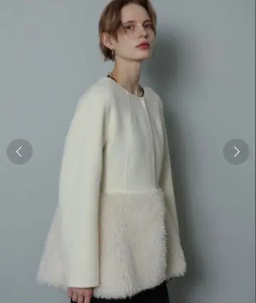 CADUNE 울 푸들 페플럼 코트