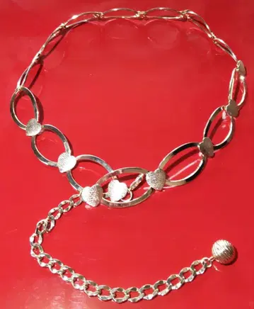 체인 벨트 빈티지 골드 하트 버블 쇼와 레트로