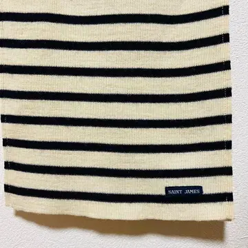 SAINT JAMES 스트라이프 머플러 아이보리/블랙
