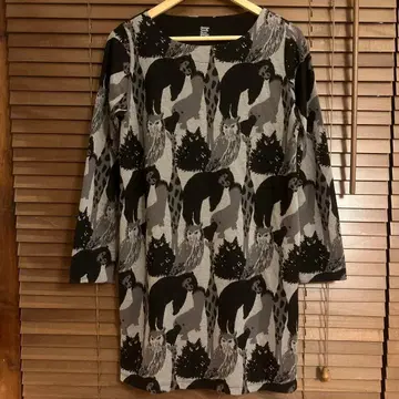 그라니프 graniph 원피스 애니멀 흑백 곰 올빼미 긴팔