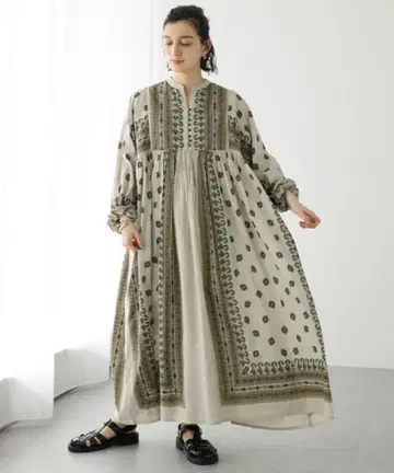 CRAFTSTANDARDBOUTIQUE 인도 코튼 혼방 오리엔탈 원피스