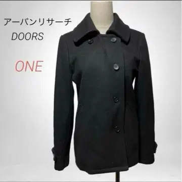 어반 리서치 DOORS 블랙 피코트 블랙 울 혼방 A623