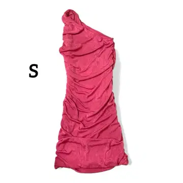 핑크 슬리브리스 원피스 [ S ] 원숄더 드레스