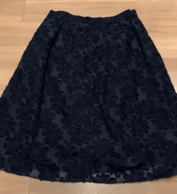 플라워 레이스 네이비 플레어 스커트 M 사이즈