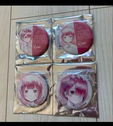 리제로 라무 아니아트 캔뱃지 4점 레어