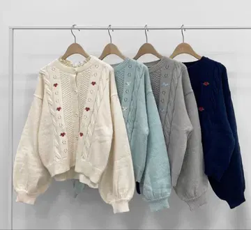 ehka sopo 꽃 자수 가디건