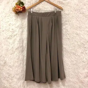 유니클로 크레이프 저지 플레어 와이드 크롭 팬츠 [ XL ]