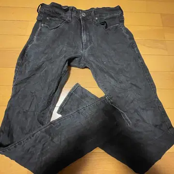 G STARA 남성용 슬림핏 블랙 데님 데미지 가공