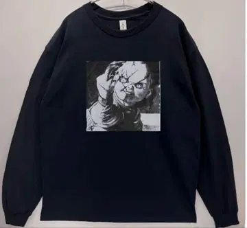 남녀 공용 차일드 플레이 처키 롱T 긴팔T셔츠/블랙