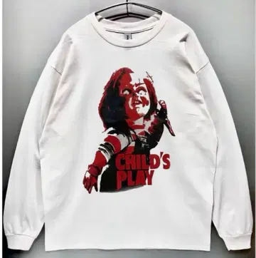 미사용 새상품 차일드 플레이 처키 롱T 긴팔 티셔츠/화이트
