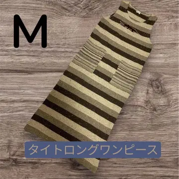 이로베 슬리브리스 니트 원피스 M 사이즈 가슴 부분의 악어가 귀여워요