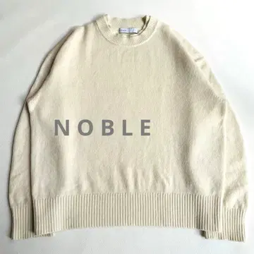 새상품급 NOBLE Super160s 더블 리브 크루 니트 화이트