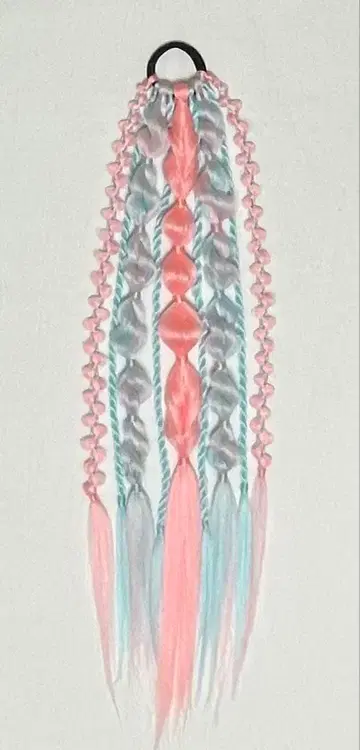 핑크와 스카이블루 머리끈