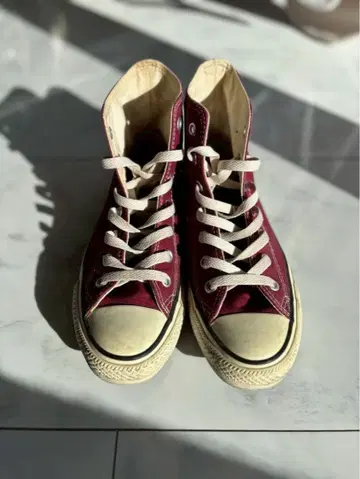 올스타 하이컷 스니커즈 버건디