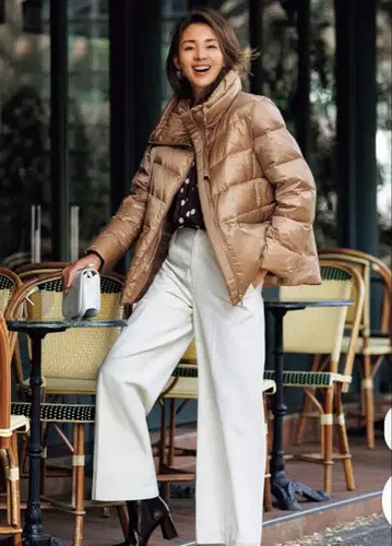 두클라쎄 광택 Air 다운 스탠드 카라 코트