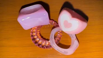 핑크 반지 4개 세트