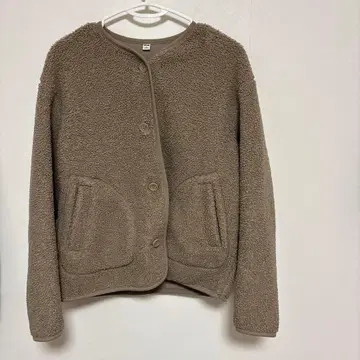유니클로 베이지 플리스 자켓 L