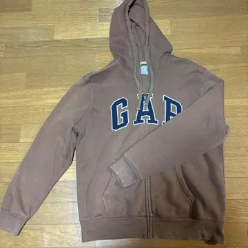 GAP 브라운 프론트 지퍼 후드티 L