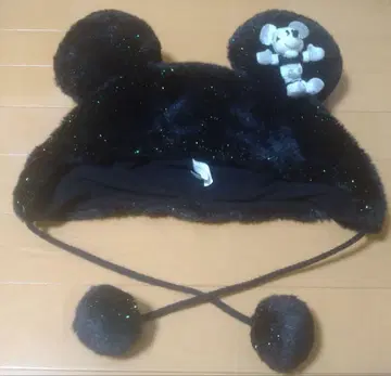 미키 팬 캡 블랙 라메