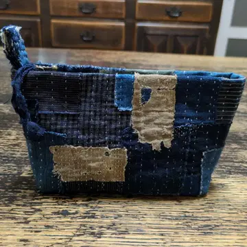 빈티지 원단 보로 파우치 자수