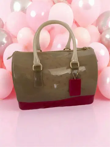 FURLA 캔디백 베이지/빨간색 중형