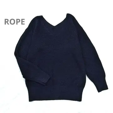 [ ROPE 로페 ] V넥 니트 스웨터 긴팔 네이비 38