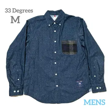 33 Degrees 다크 블루 데님 긴팔 셔츠 M